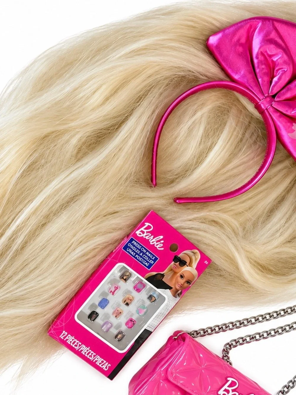 Barbie Girl Halloween Costume Pink Dress, Wig, Headband, Bow & Belt Size 3T/4T